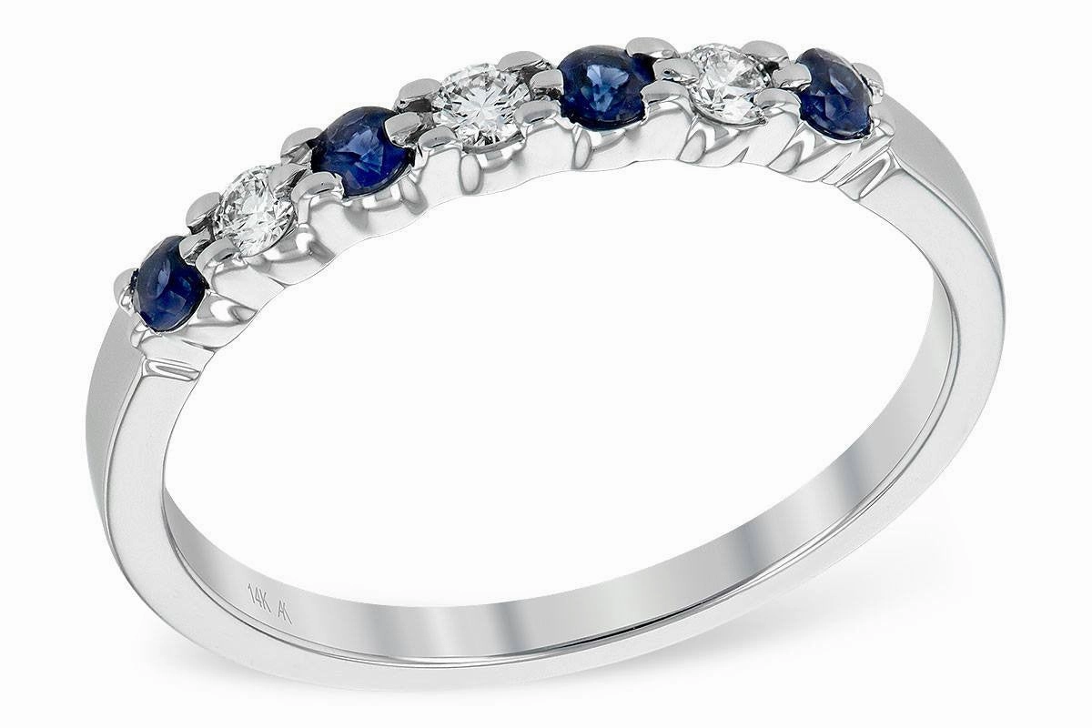 14K White Gold Blue Sapphire And Diamond Ring 1/4cttw Affordable Token Girlfriend Gift