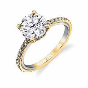 Charming Jewelry Shine Elegant flair Reign - 14K White and Yellow Gold Engagement Ring