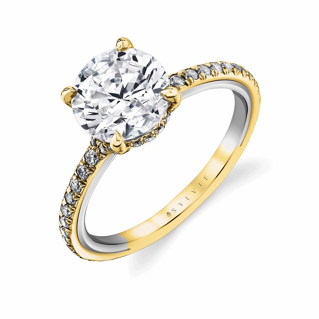 Charming Jewelry Shine Elegant flair Reign - 14K White and Yellow Gold Engagement Ring