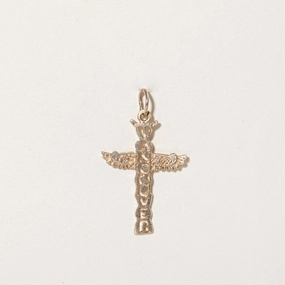 Vivid Glow Gleaming Shine 10k Yellow Gold Indigenous Totem Pole 'Vancouver' Charm