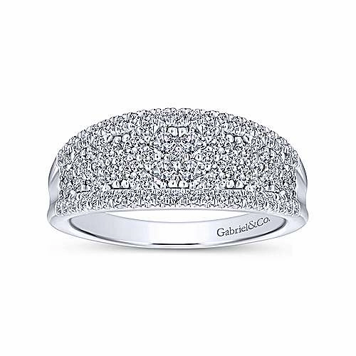 HighEnd Keepsake Curved Fashion Diamond Ring .80 Cttw 14K White Gold