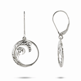 Valentine Token Sleek Texture Nalu Earrings in Sterling Silver - 18mm