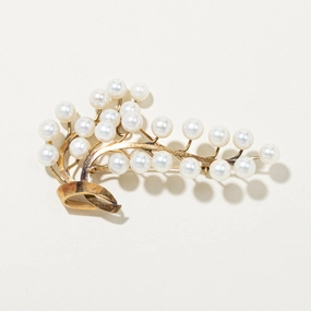 Cultured Pearls Brooch Charming Jewelry Shine