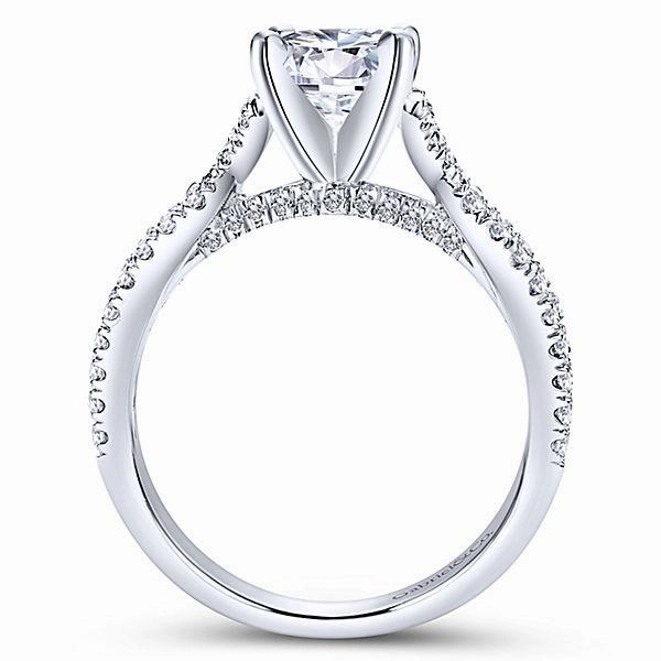 Glamorous Item Crossover Diamond Ring .54 Cttw 14K White Gold 390A