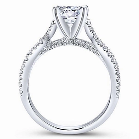 Glamorous Item Crossover Diamond Ring .54 Cttw 14K White Gold 390A