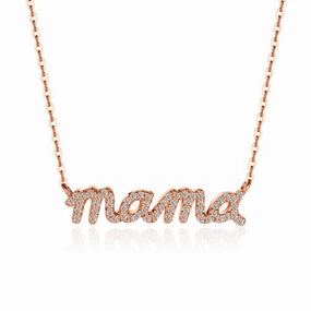 "MAMA" Moissanite Diamond Pave Necklace Pendant High-End Quality