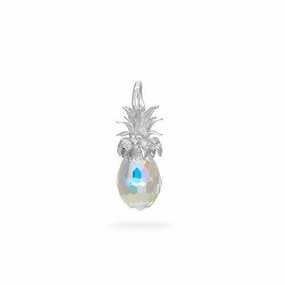 Versatile Craft Evening Set Crystal Pineapple Charm / Pendant in Sterling Silver