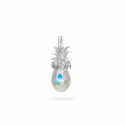 Versatile Craft Evening Set Crystal Pineapple Charm / Pendant in Sterling Silver