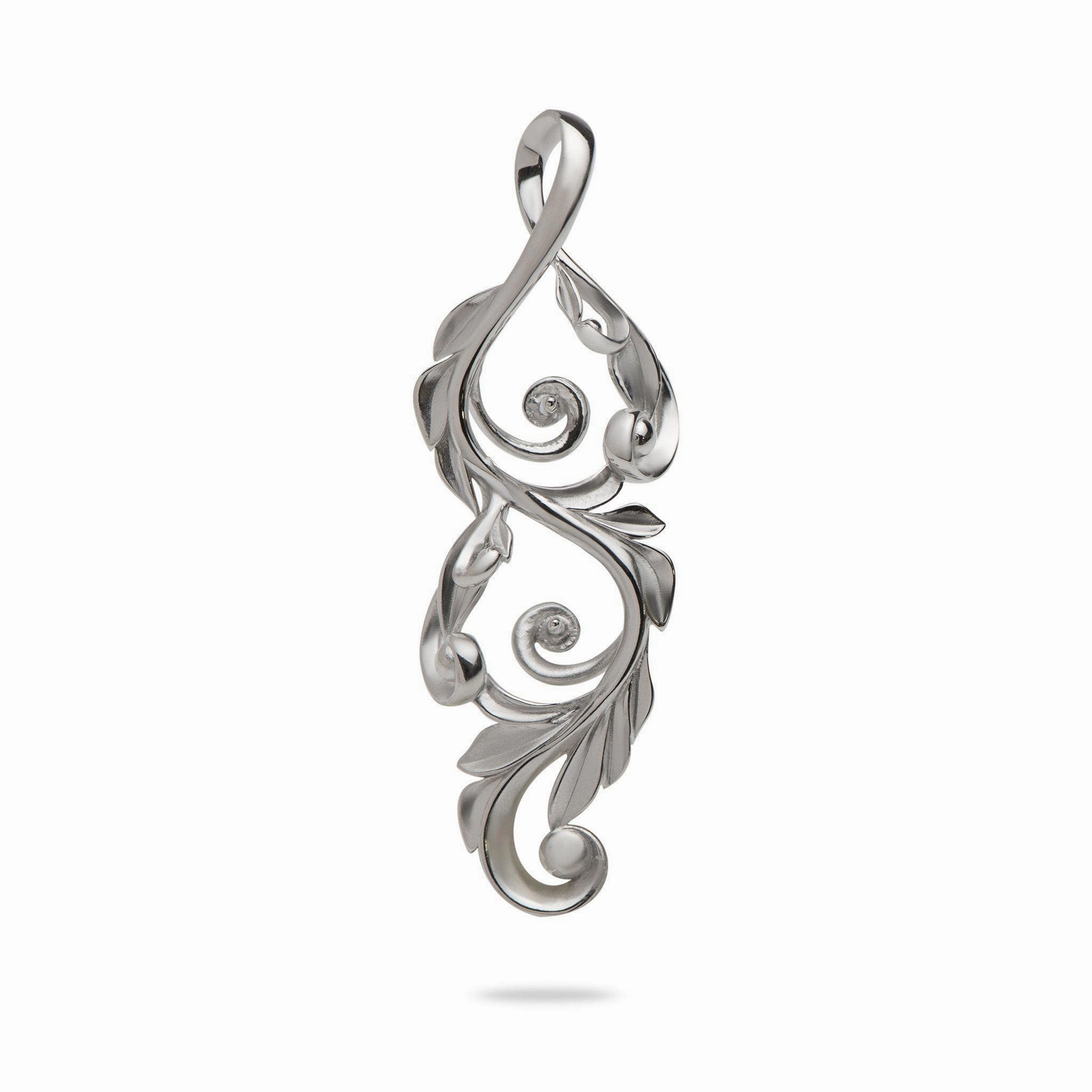 Pick A Pearl Maile Scroll Pendant Mounting in White Gold Unique Element