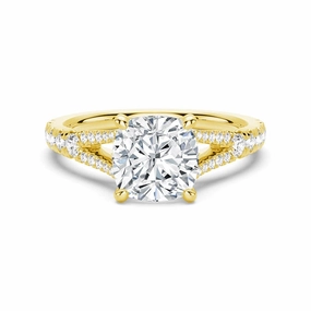 Cushion Cut Split Shank Moissanite Engagement Ring Glowing Detail Alluring Design
