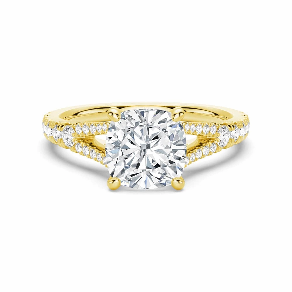 Radiant Appeal Elegant Gifts Cushion Cut Split Shank Moissanite Engagement Ring