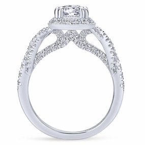Cushion Shaped Crossover Shank Diamond Ring .67 Cttw 362A Luxury Flow Versatile Touch