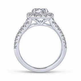 Cushion Shaped Split Shank Diamond Ring  .78 Cttw 426A Strong Object