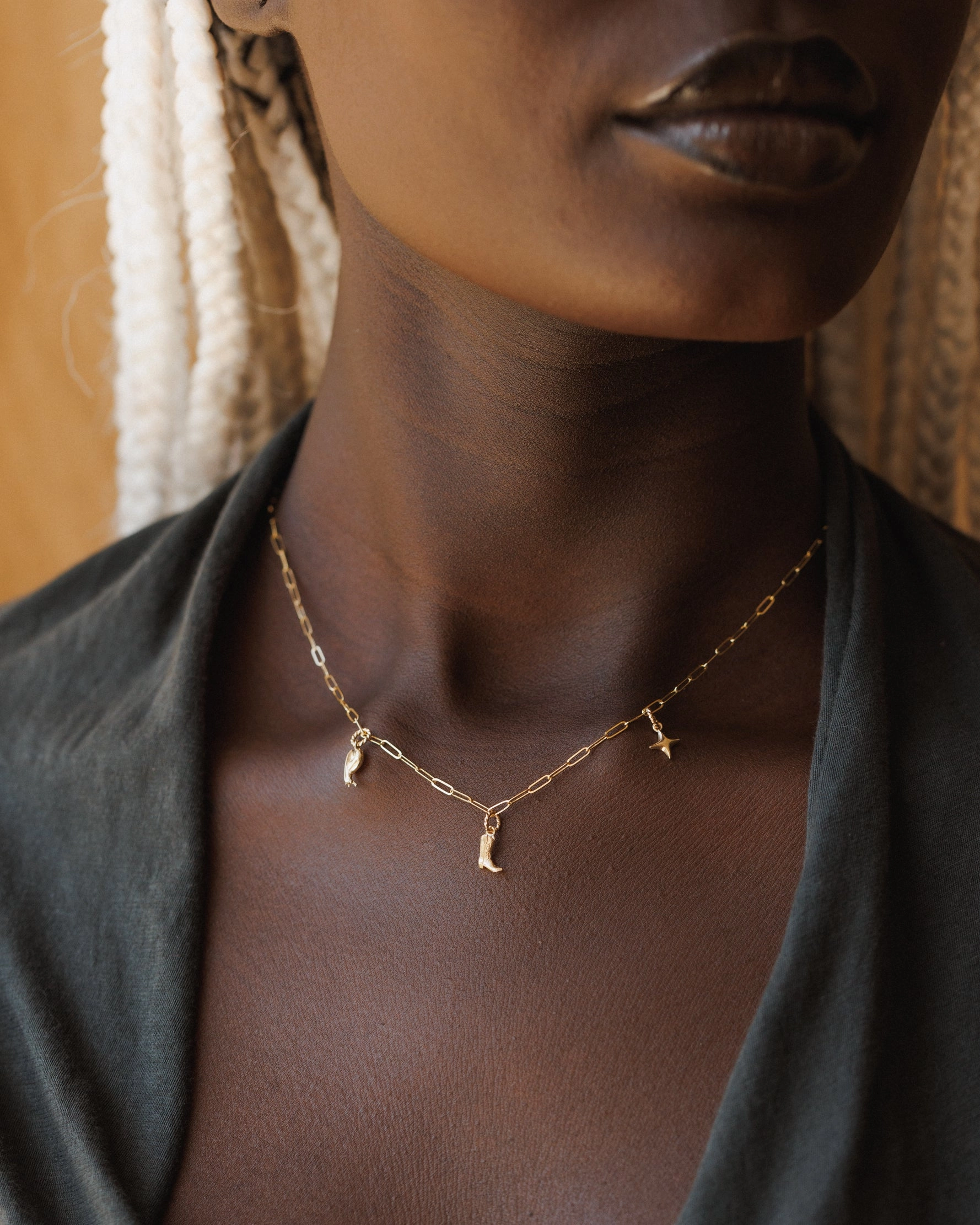 Natural Shine Flat Shot Custom Charm Necklace