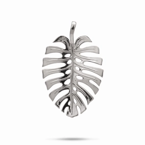 Timeless Touch Monstera Pendant in White Gold - 30mm