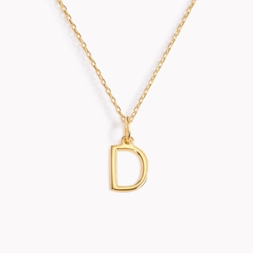 D Necklace / Gold Initial Necklace Sleek Charm