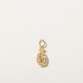 12k Yellow Gold Pineapple Charm Glamour Accessory