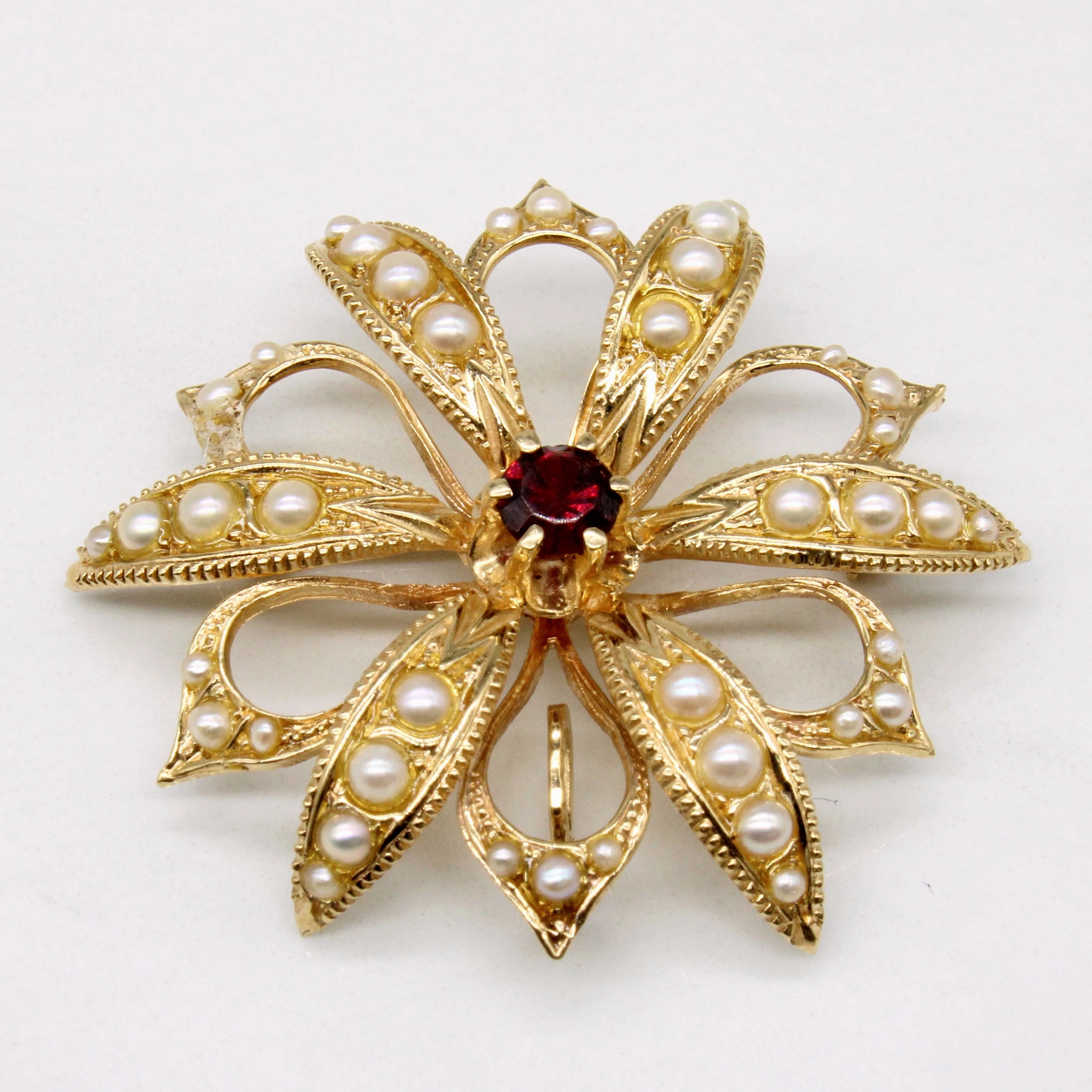 Daily Accent Garnet & Pearl Modified Brooch & Pendant | 0.50ct |