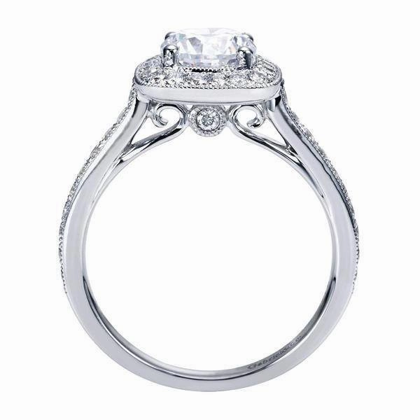 Pure Touch Classic Bauble Bead Set Cushion Shaped Diamond Ring  .48 Cttw 14K Gold 187A