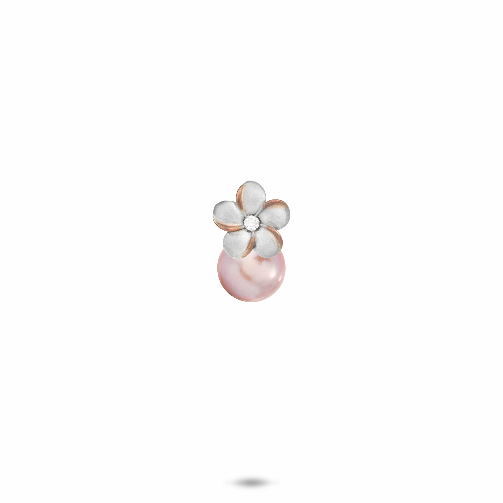 Effortless Sparkle Pick A Pearl Plumeria Pendant in Sterling Silver with Cubic Zirconia