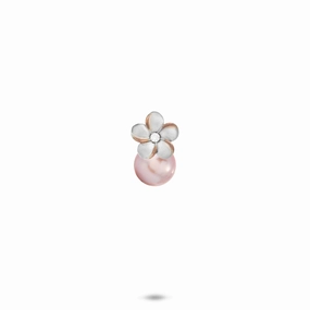 Effortless Sparkle Pick A Pearl Plumeria Pendant in Sterling Silver with Cubic Zirconia