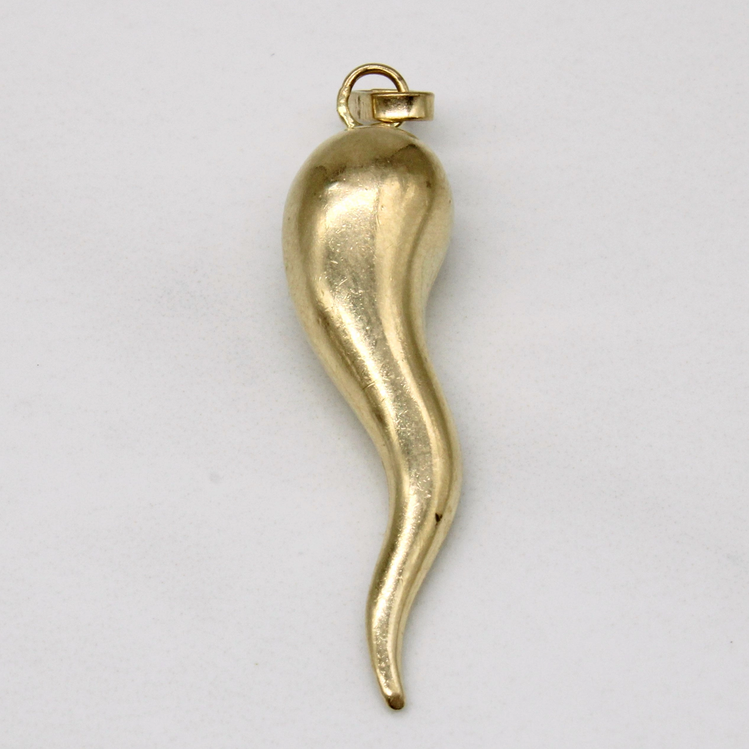 Lightweight Piece 10k Yellow Gold Cornicello Charm