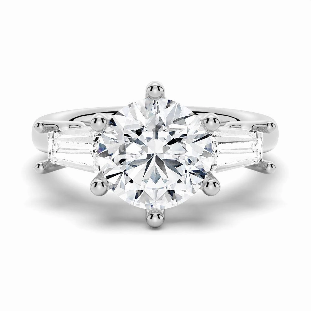 All ages Perfect Match Tapered Baguette 1 Carat Three Stone Promise Ring [Final Sale Ships within 24 hrs]