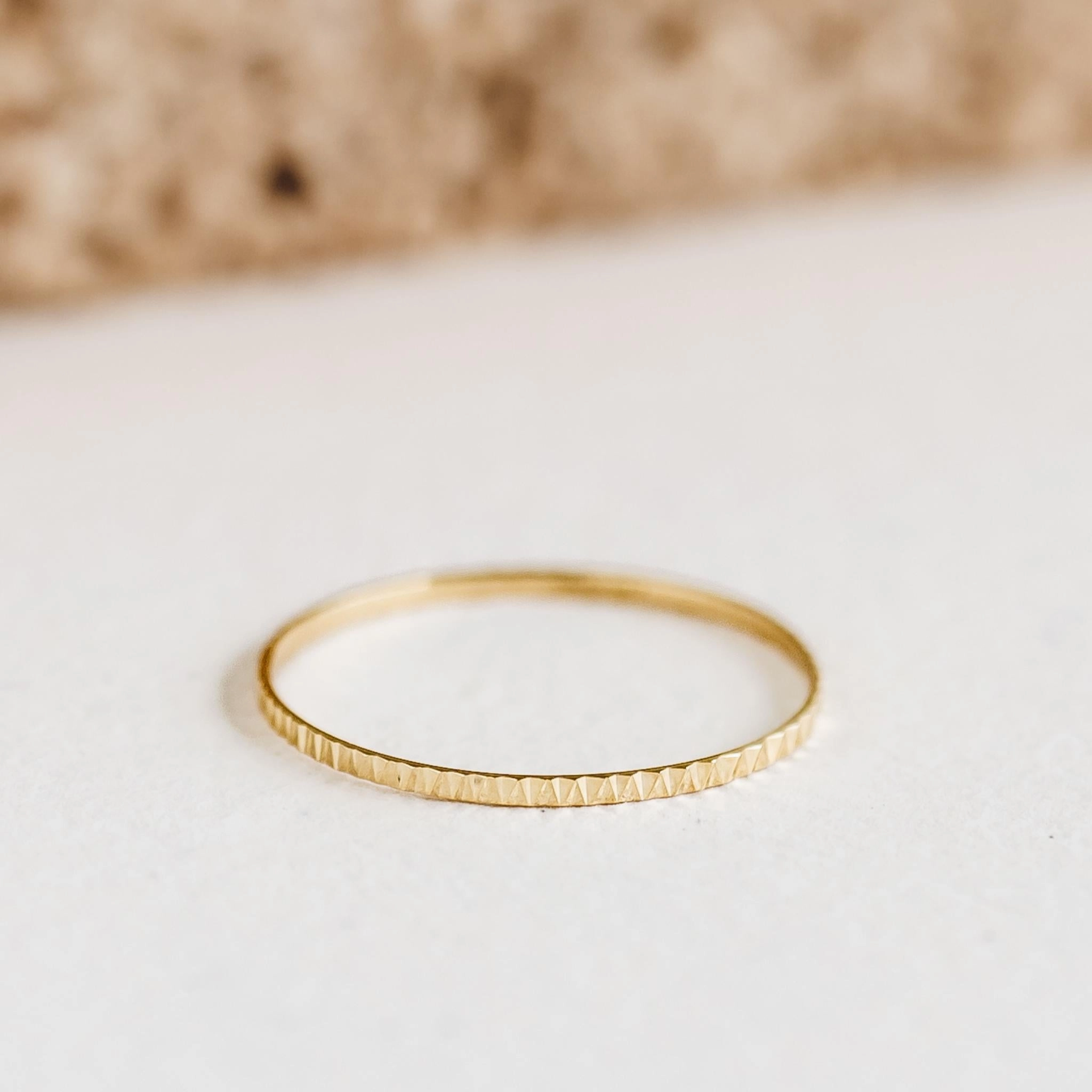 Soft Texture 14k Gold Textured Ring - Cora