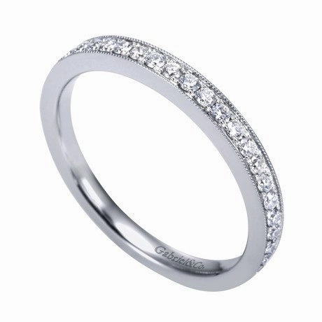 Exclusive Touch Soft Finish Bead Set Diamond Band .25 Cttw 14K White Gold