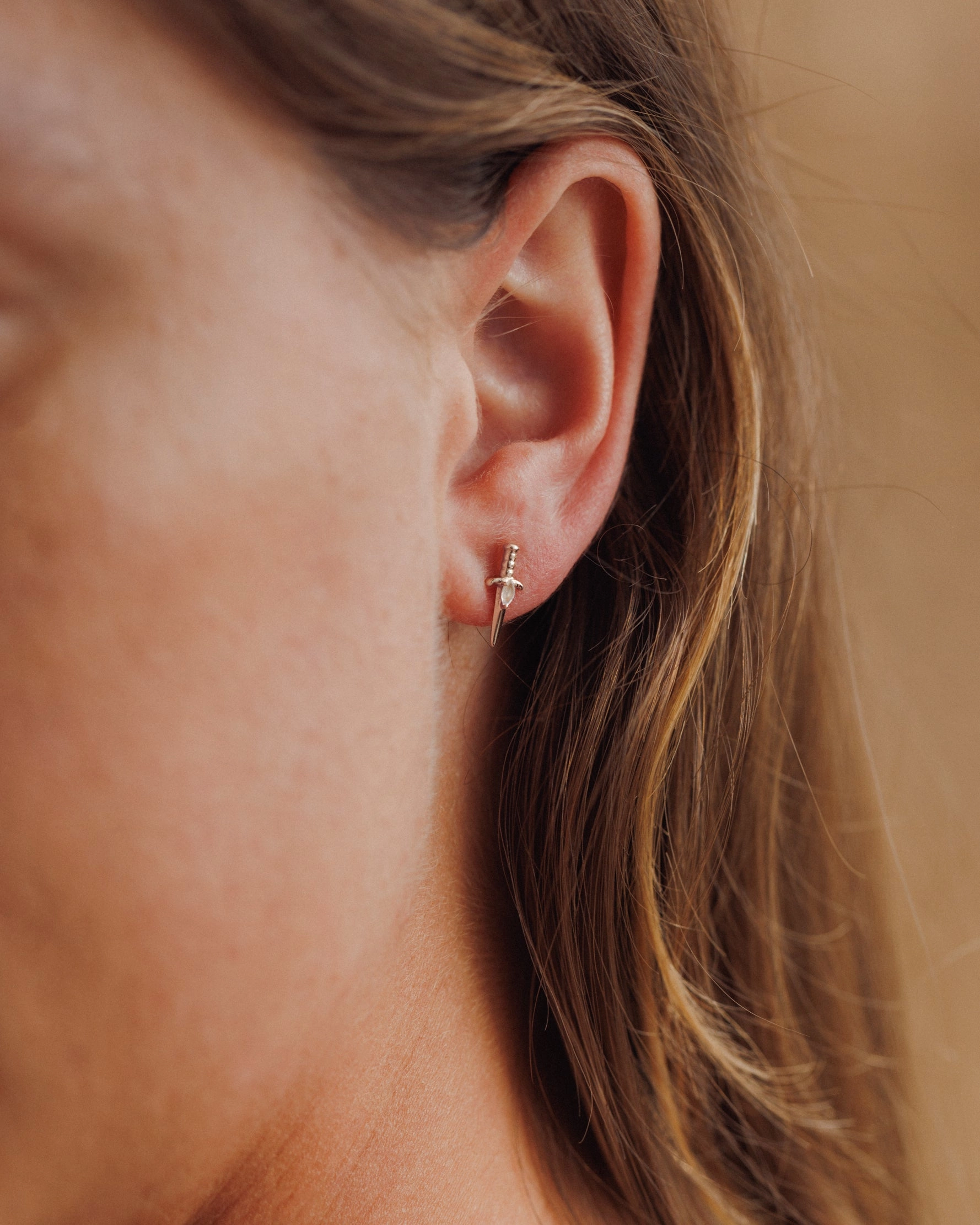 Moonstone Dagger Studs Ethereal Detail