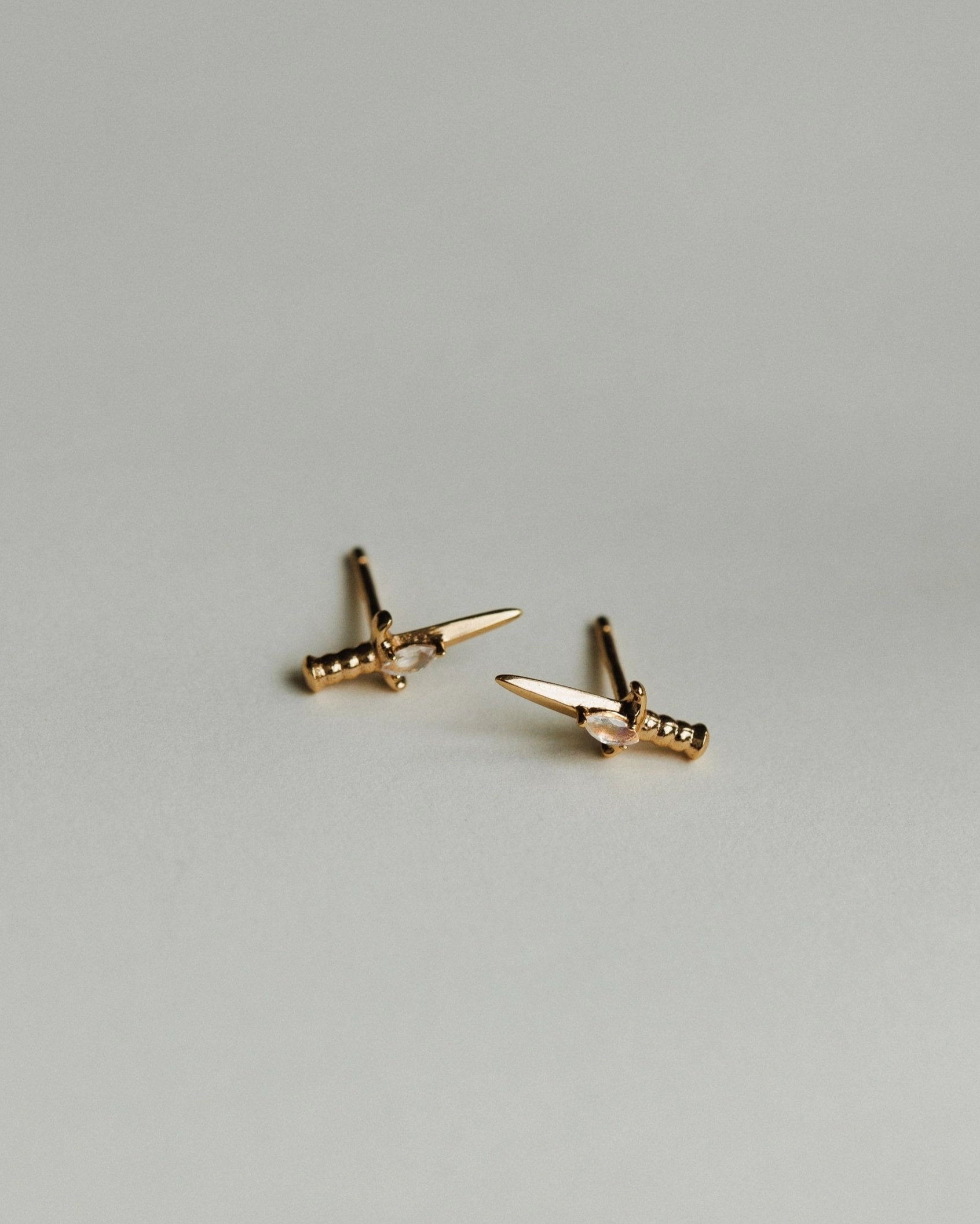 Essential Accessory Styled Finish Moonstone Dagger Studs