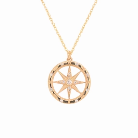 party look David Connolly | Medium Windrose Style Round Diamond Compass Pendant