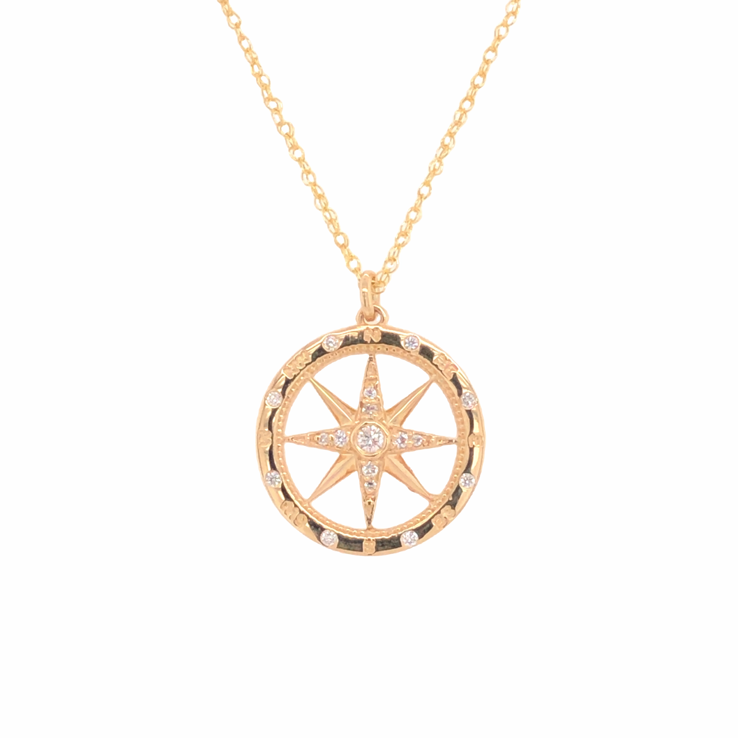 party look David Connolly | Medium Windrose Style Round Diamond Compass Pendant