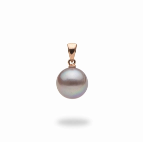 Lilac Freshwater Pearl Pendant in Rose Gold - 9-10mm Silken Touch