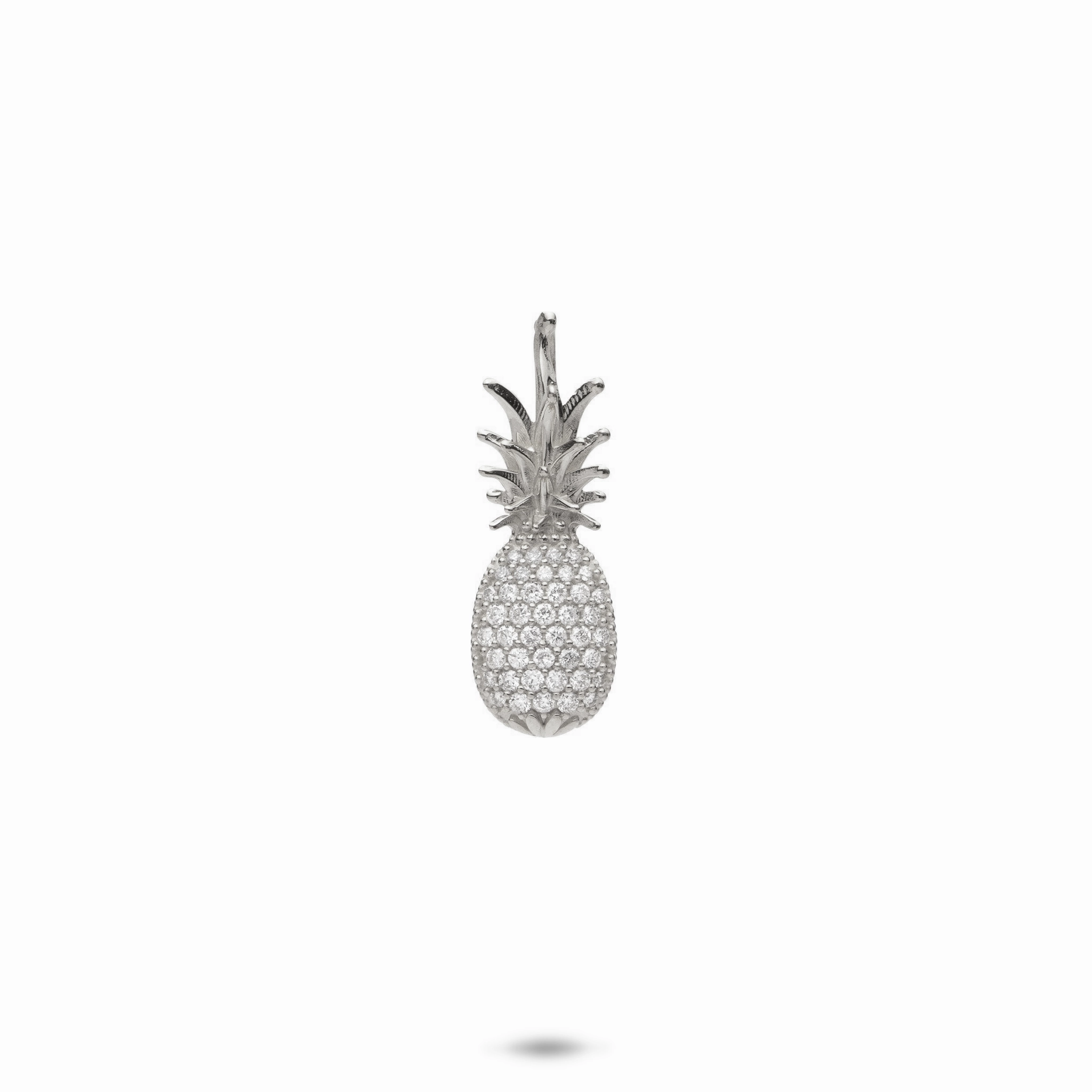 Creative Match Pineapple Pendant in White Gold with Diamonds- 20mm