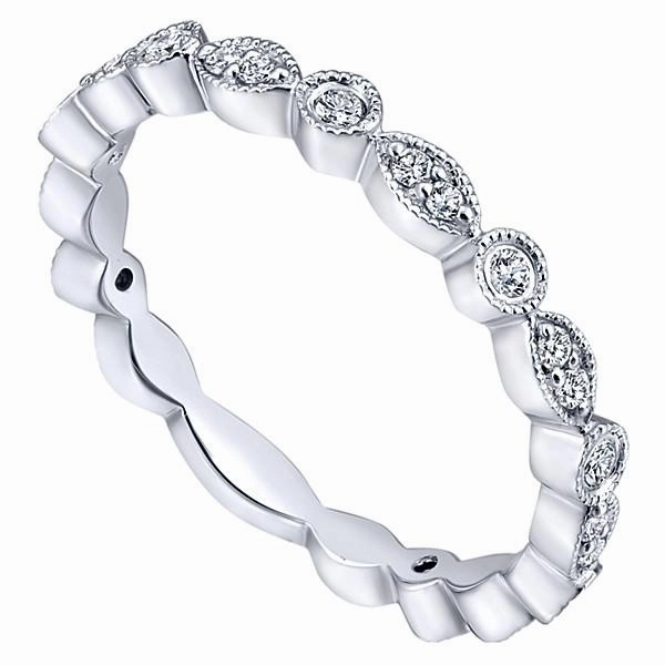 Marquise Shaped Round Diamond Ring 14K White Gold Light Detail spring fashion