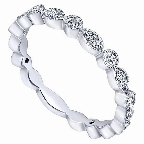 Marquise Shaped Round Diamond Ring 14K White Gold Vibrant Sparkle Sculpted Shape