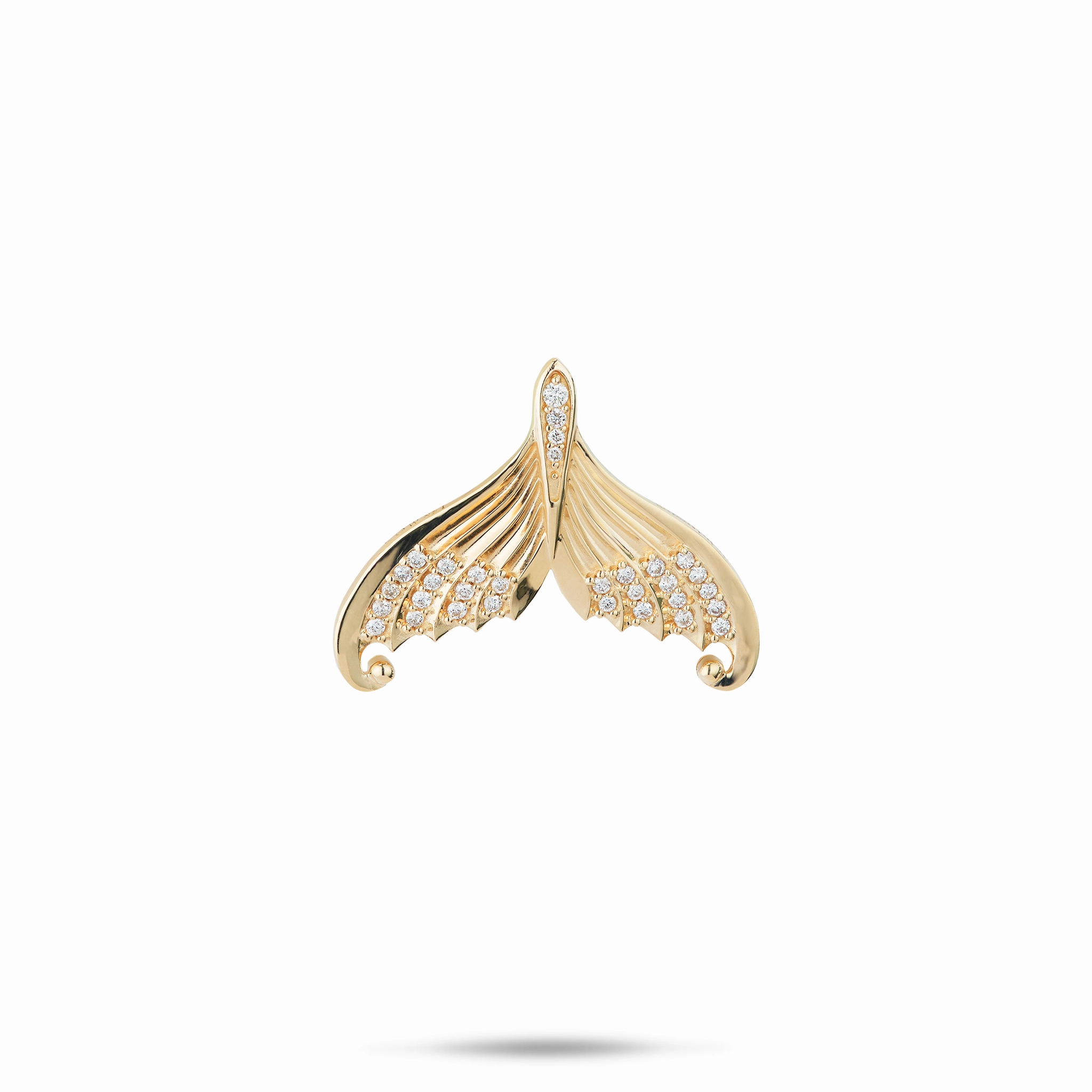 Moon Mermaid Tail Pendant in Gold with Diamonds - 20mm Elegant Update