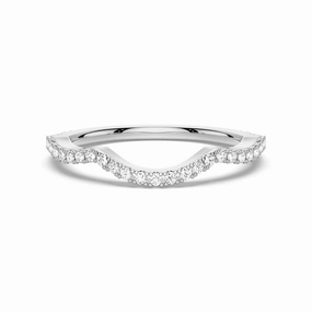 Vibrant Jewelry Design Stacking Curved Moissanite Wedding Band