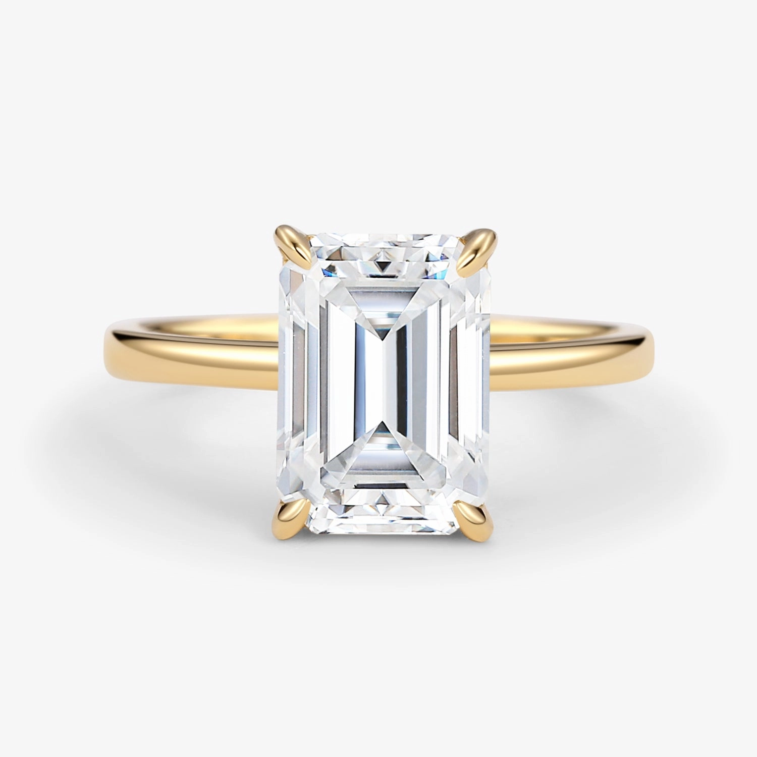 Luxury Choice Emerald Cut Moissanite Solitaire Engagement Ring