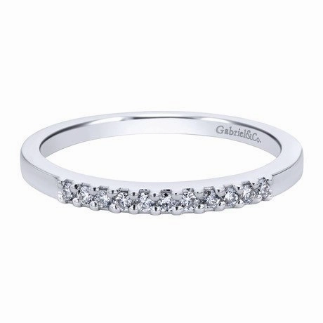 Pave Diamond Band .10 Cttw 14K White Gold | Mullen Jewelers Trendy Spark Delicate Craft