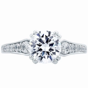 Dusk Style Round Vintage Diamond Center Solitaire Engagement Ring