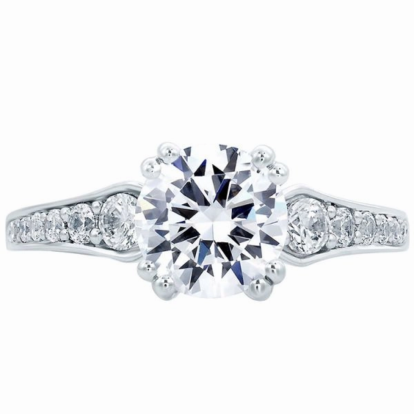 Dusk Style Round Vintage Diamond Center Solitaire Engagement Ring