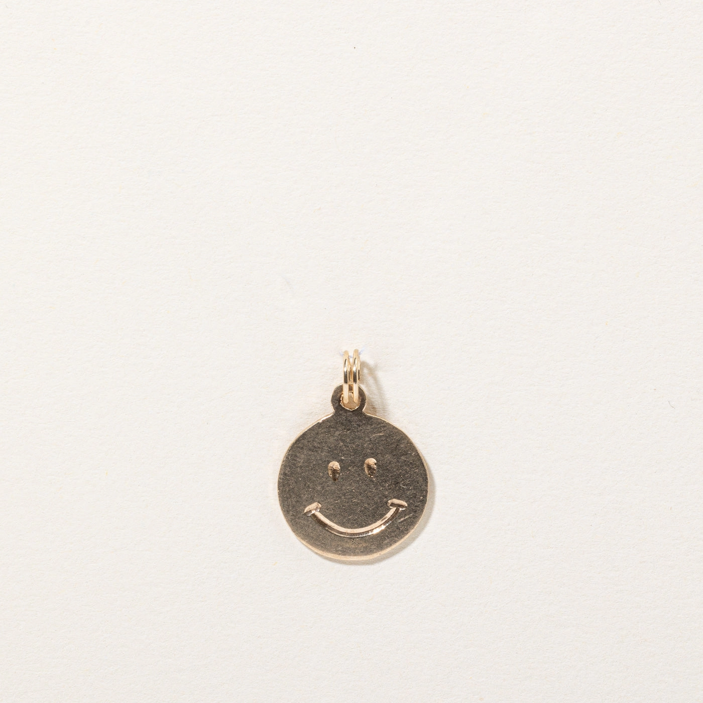 Light Touch Layered Elegance 10k Yellow Gold Happy Face Charm