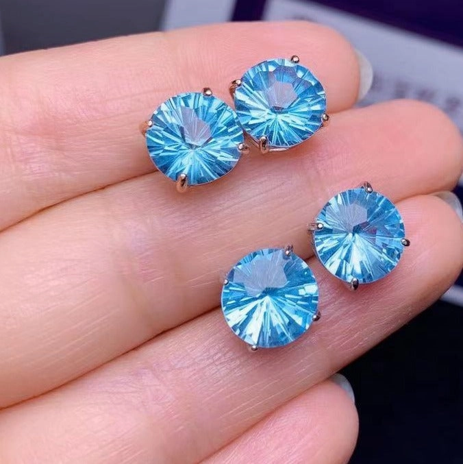 Stylish Moment Blue Topaz Earrings | S925