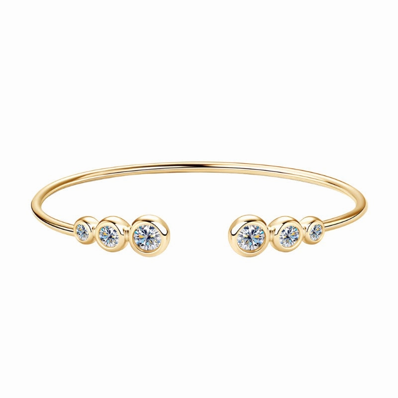 Luxury Night Diamond Bangle Bracelet | S925 | Moissanite