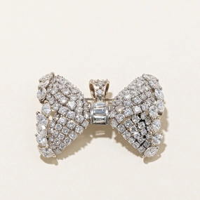 Valentine Token Fresh Style Diamond Bow Convertible Pendant & Brooch | 8.70ctw