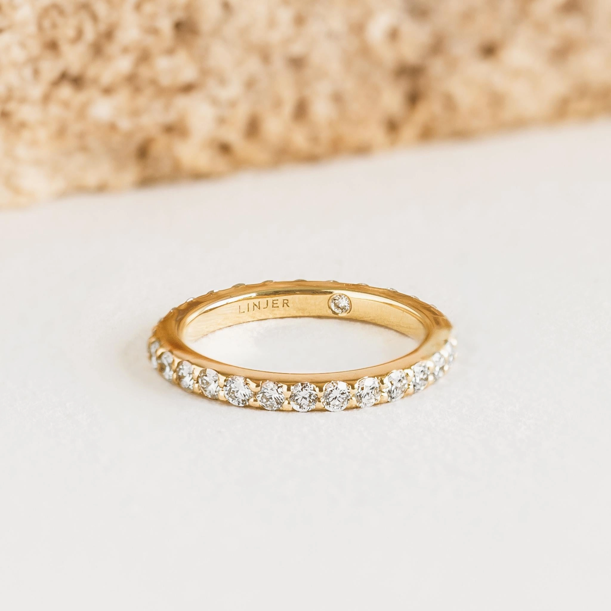 Shimmering Form Soft feature Diamond Eternity Ring 14k Gold - Illaria