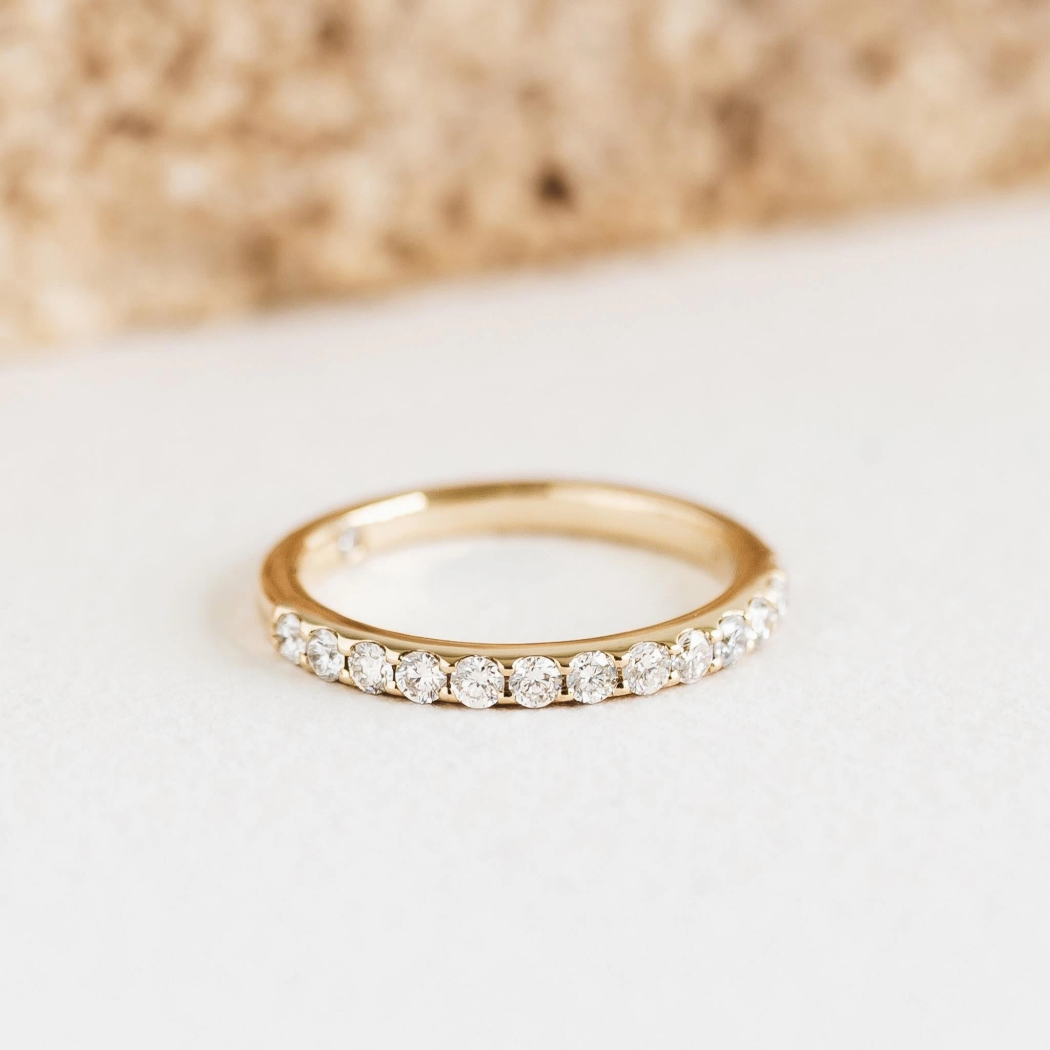 Vibrant Jewelry Shine Timeless Favorite Diamond Half Eternity Ring 14k Gold - Isa