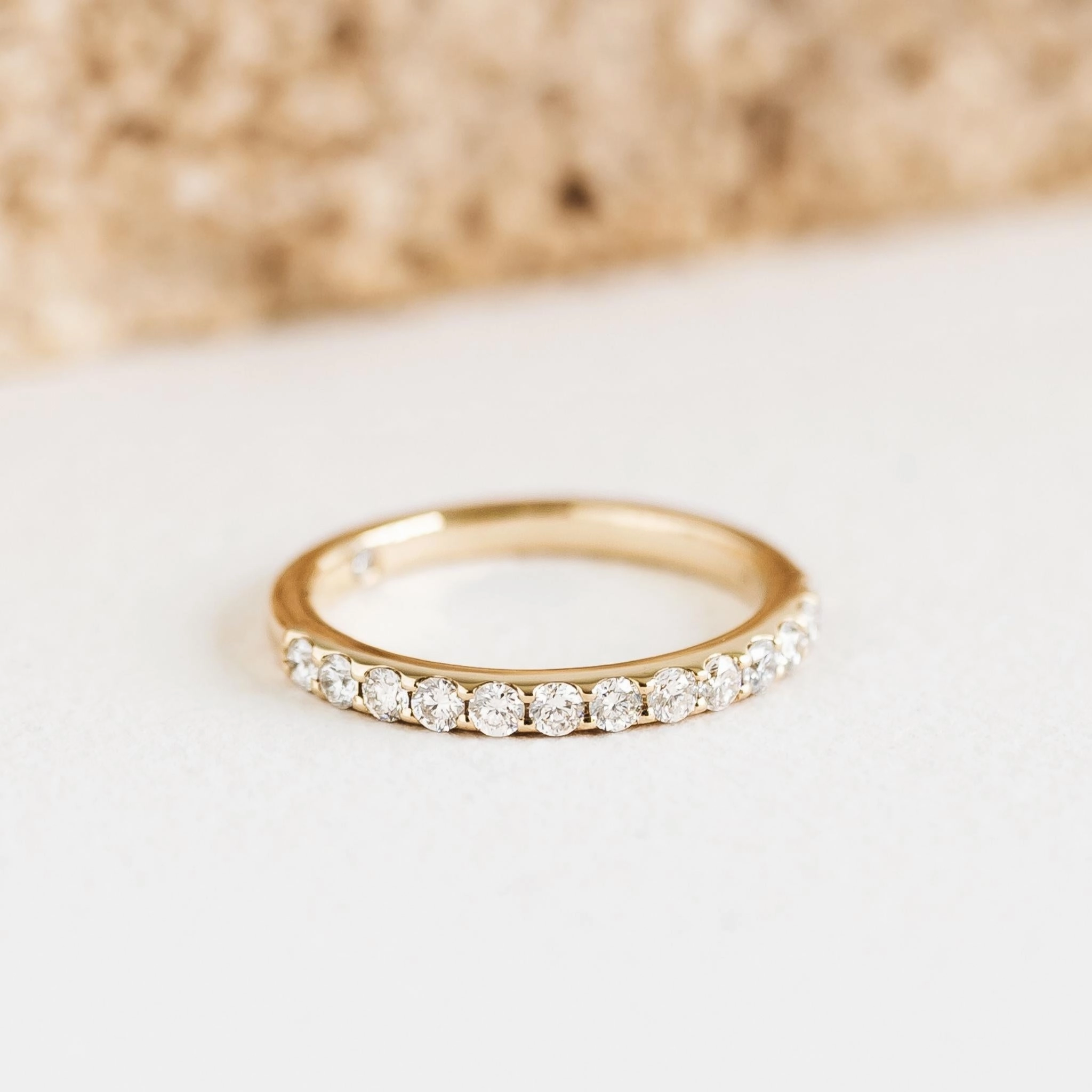 Minimal Accent Diamond Half Eternity Ring 14k Gold - Isa